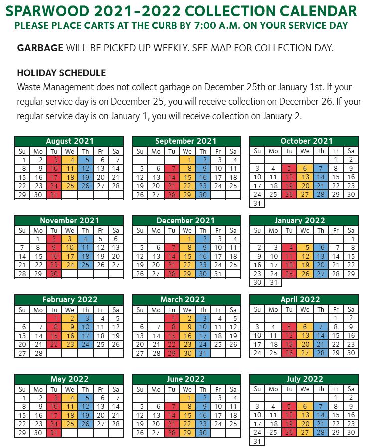 Recycle Pickup Schedule 2022 Garbage & Recycling : District Of Sparwood