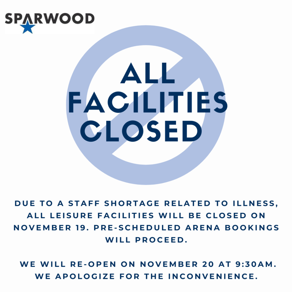 Leisure Centre Facilities Closed November 19 District of Sparwood