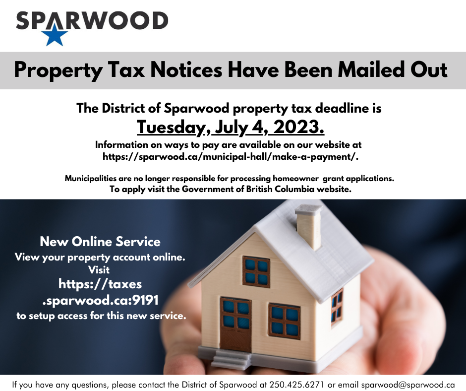 Property Tax Notices Mailed Out District Of Sparwood